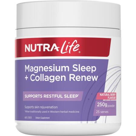 Nutra-Life Magnesium Sleep + Collagen Renew 